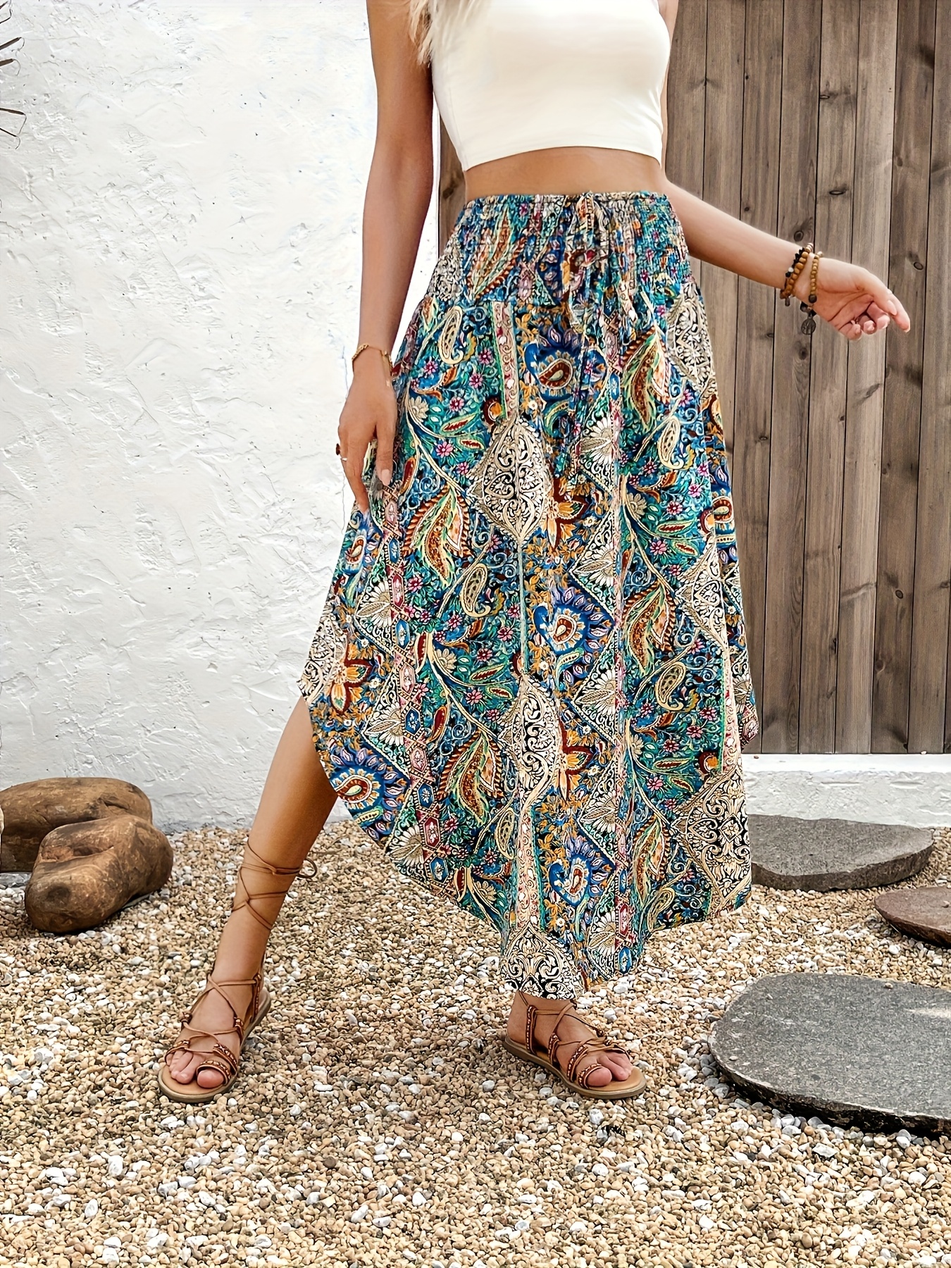 Waist Bohemian Skirts South Africa Elegant Bohemian Printed Maxi