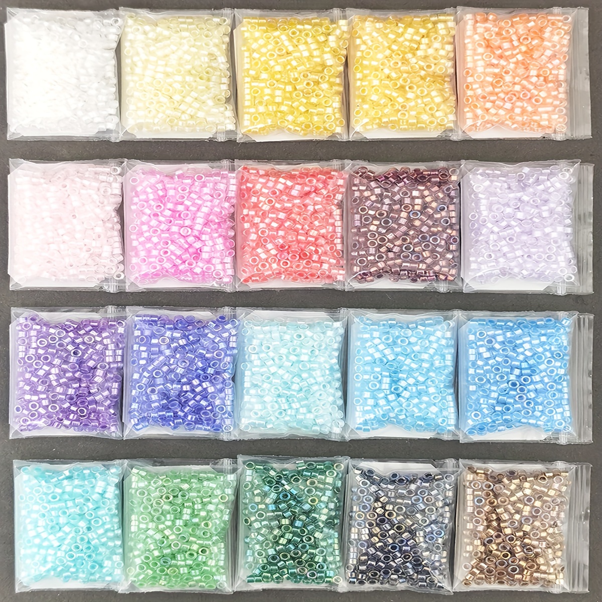 

20pcs 7000pcs Aurora Borealis Vintage Seed Beads, Assorted Colors Glass Bead Set For Jewelry Making, Diy Bracelets, Earrings, Necklaces Crafting