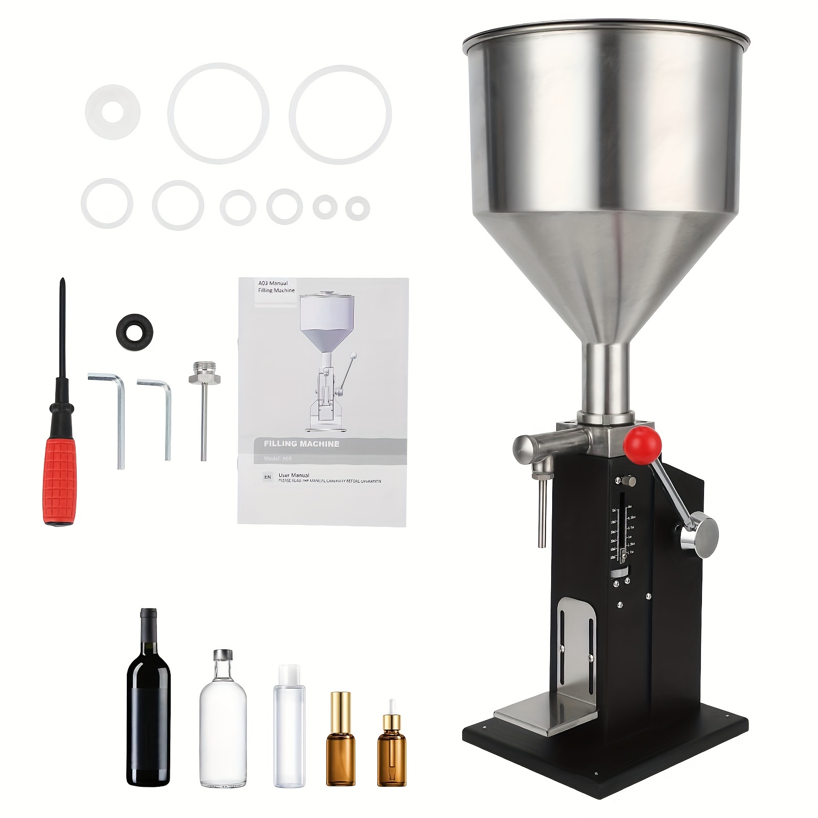 

Manual Paste Liquid Filling Machine - Adjustable 10-100ml Volume, Versatile For Cream/ Cosmetic/ Perfume/ Medicine/ Shampoo