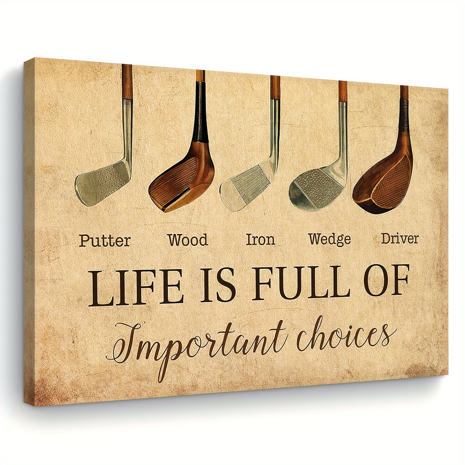 

Decor, Golf Art - 11.8"x15.7" Wooden Decor For , , & - Christmas , For Decor