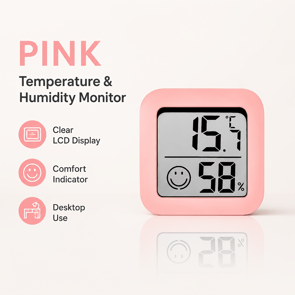 Image of Digital Hygrometer Indoor Thermometer, Mini Temperature Humidity Monitor With Large Lcd Display For Bedroom, Office, Greenhouse And Home, Battery Included