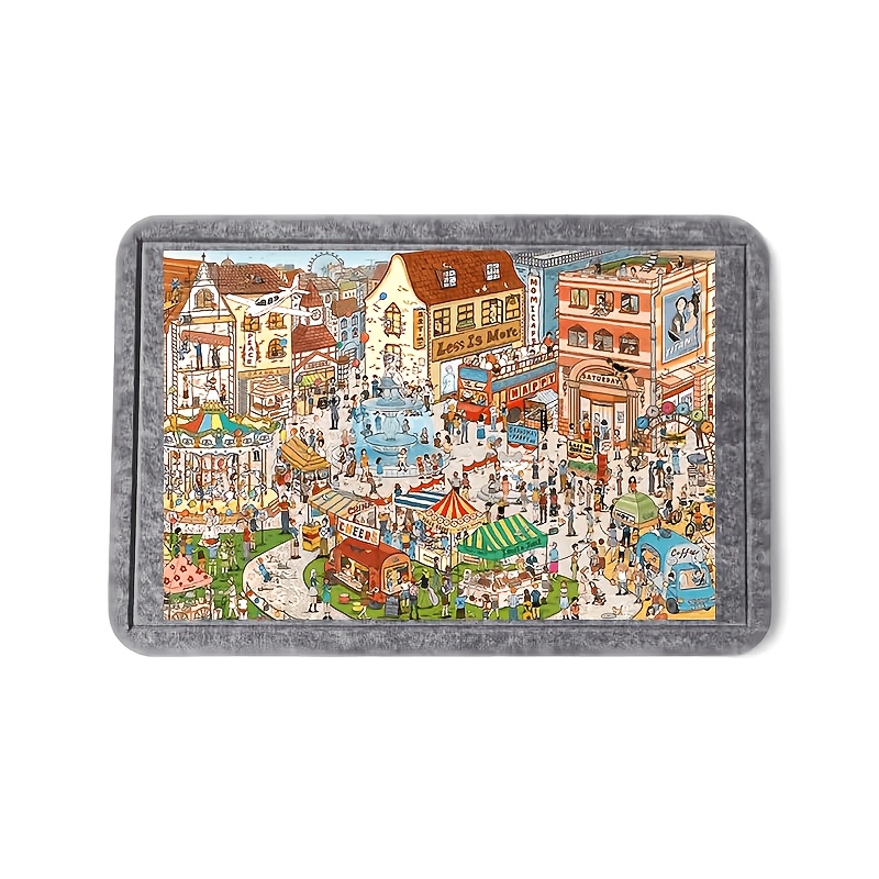 Image of 6-in-1 Jigsaw Puzzle Table With Learning Puzzle Board And Stand, To 1000pcs. A Portable Learning Jigsaw Puzzle Table/board For Home Or Office Use, Made Of Felt, An Ideal Puzzle Gift - Dark Grey.