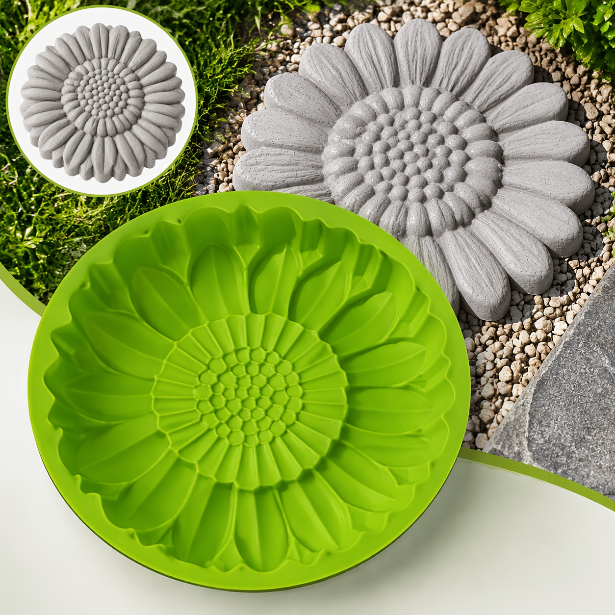 TEMU Moule DIY pour Dalles de Jardin en - Fabricant de Chemin de Jardin Réutilisable avec , Convient pour une Utilisation en Extérieur - Pavé Moulé