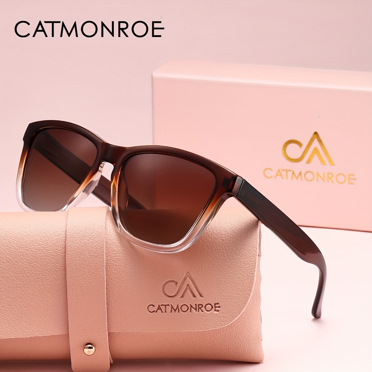 

Catmonroe Women's Comfortable Ultra Light Polarized Jelly Color Elliptical Activities Outing Hiking Uv400 High Quality Women's Glasses Pink Gift Box Packaging