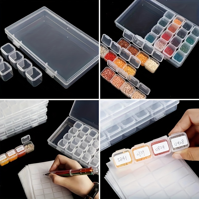 

28- Storage Box, 8pcs Plastic Art Tool And Organizer, And Container 28 Compartments, No Needed