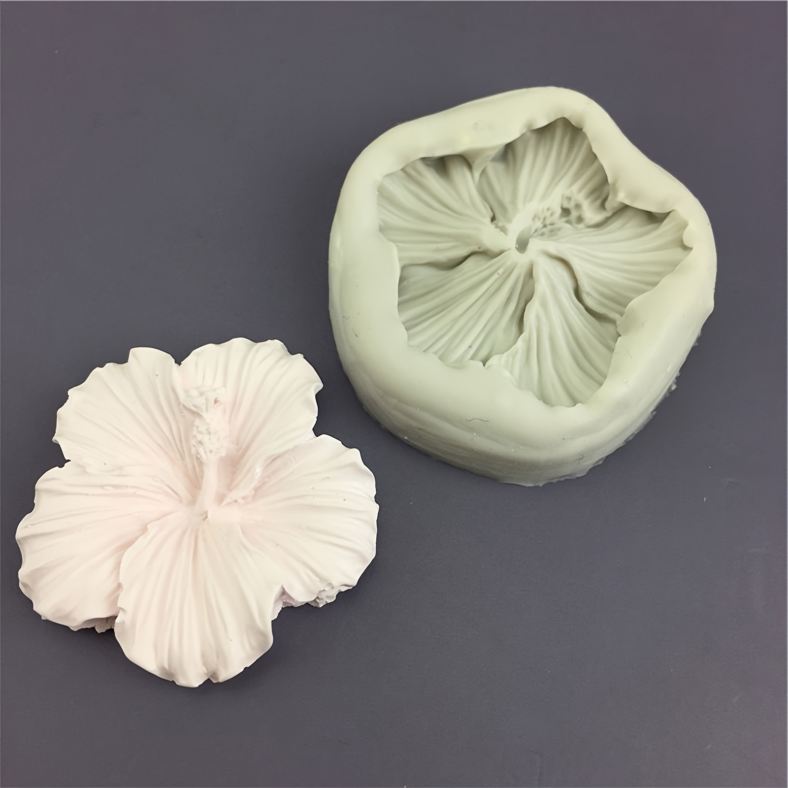 

1pc Hibiscus Shaped Silicone Mold Diy Chocolate Cake Baking Mold For Kitchen Baking Plaster Ornament Making Silicone Mold