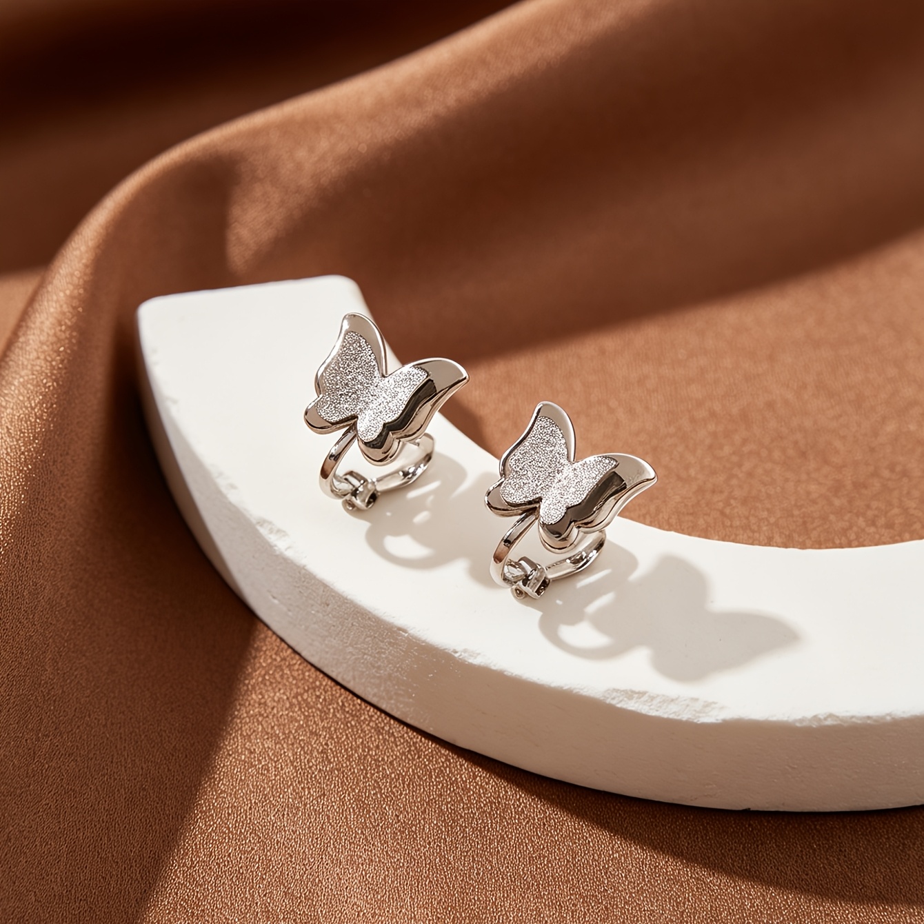 Women's Double-Layer Butterfly Clip-On Earrings, Stylish & Exquisite