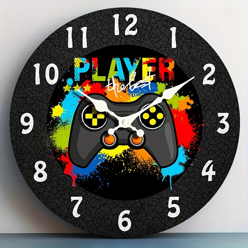 

A Game Pattern Wall Clock, Silent Quartz Movement, Exquisite Design Round Wall Clock, Used For Home Decoration, Holiday Gift