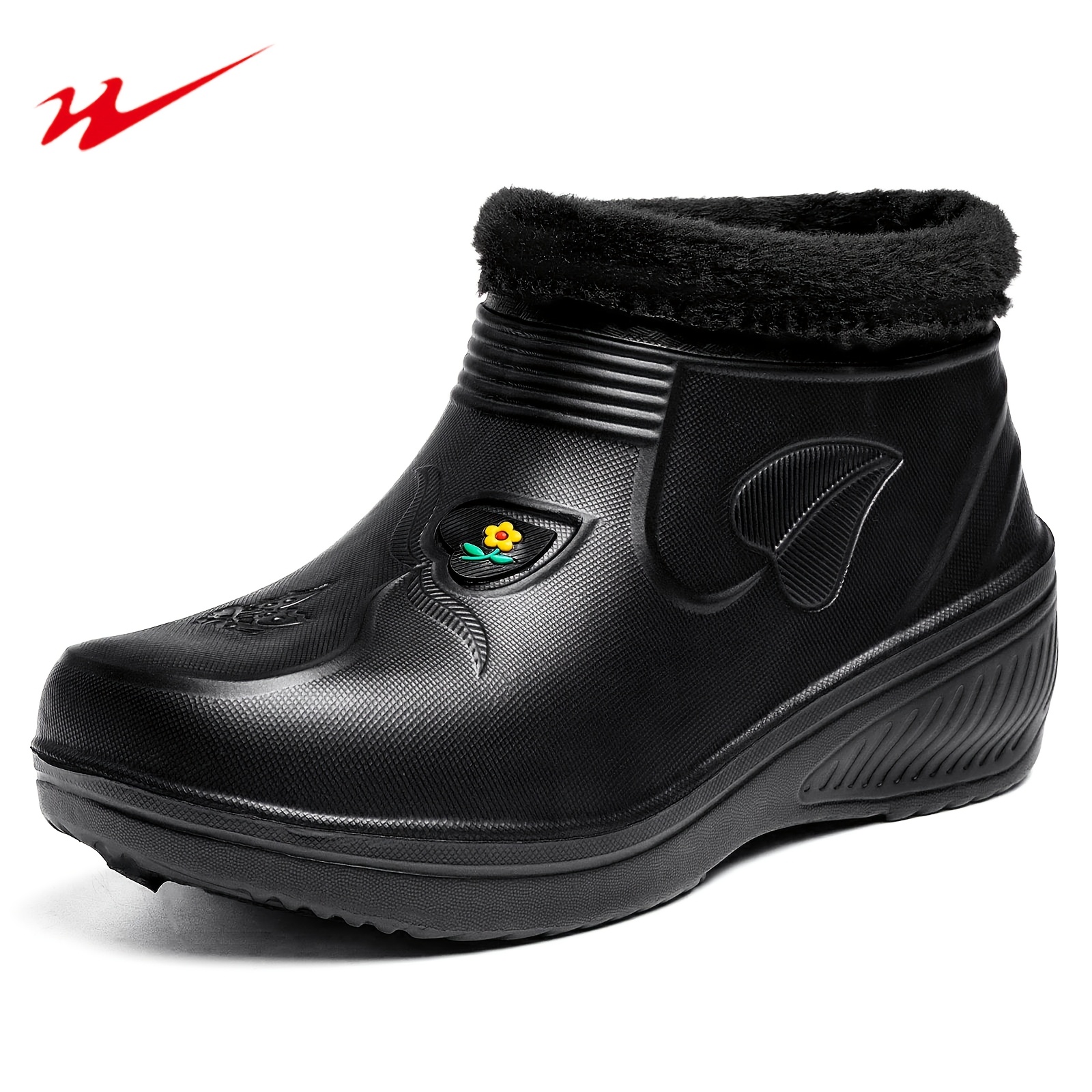 TEMU Women's Boots, Rain Boots, Slip-on Snow Boots, Winter Plush-lined , Suitable For Outdoor Sports, Casual Wear, And As Gifts