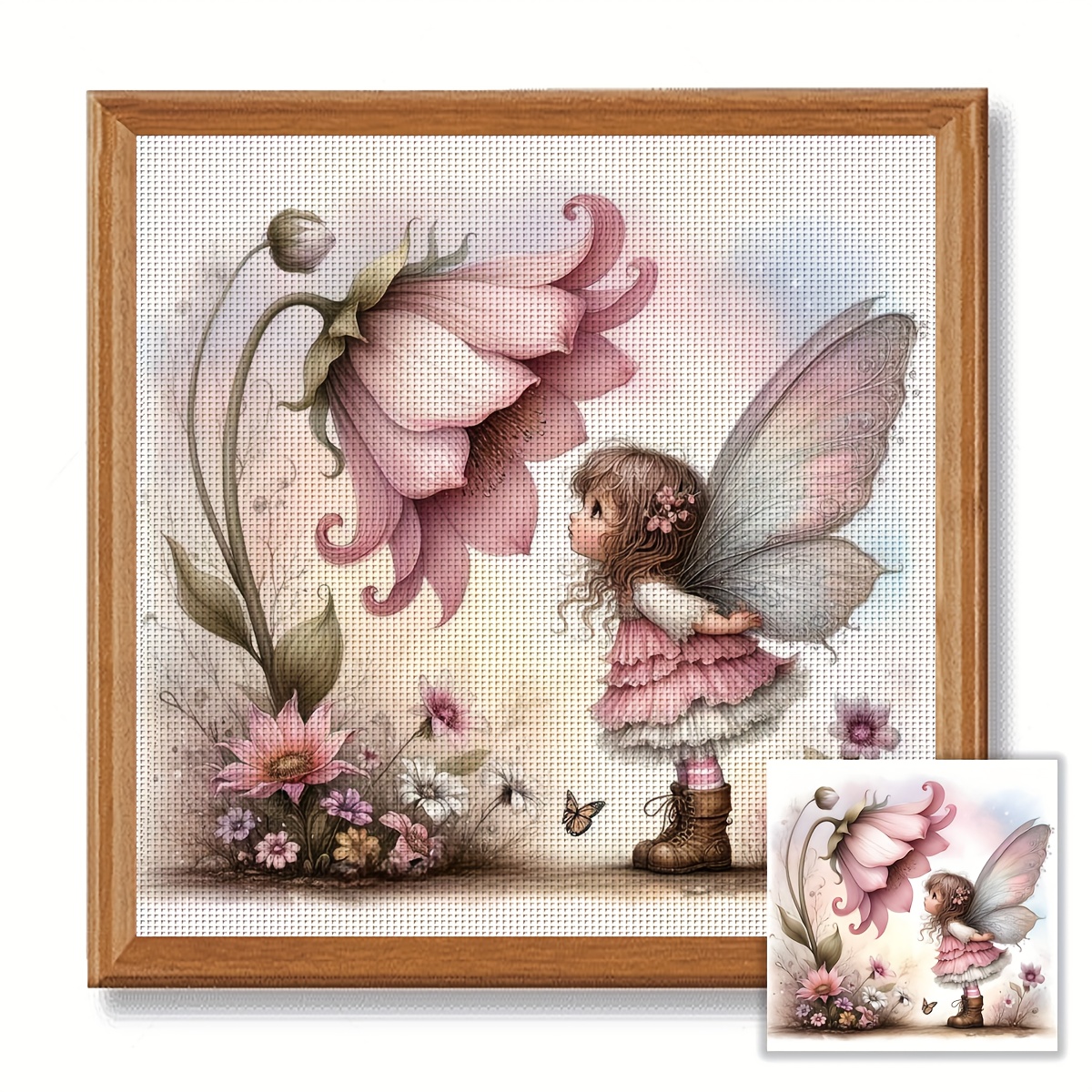 TEMU ZUOANLF, 1pc, [40X40Cm/15.7X15.7Inch] [50X50Cm/19.7X19.7Inch], Kit de Point de Croix 11/14/16CT, Kit de Point de Croix Cadre, Kit de Broderie