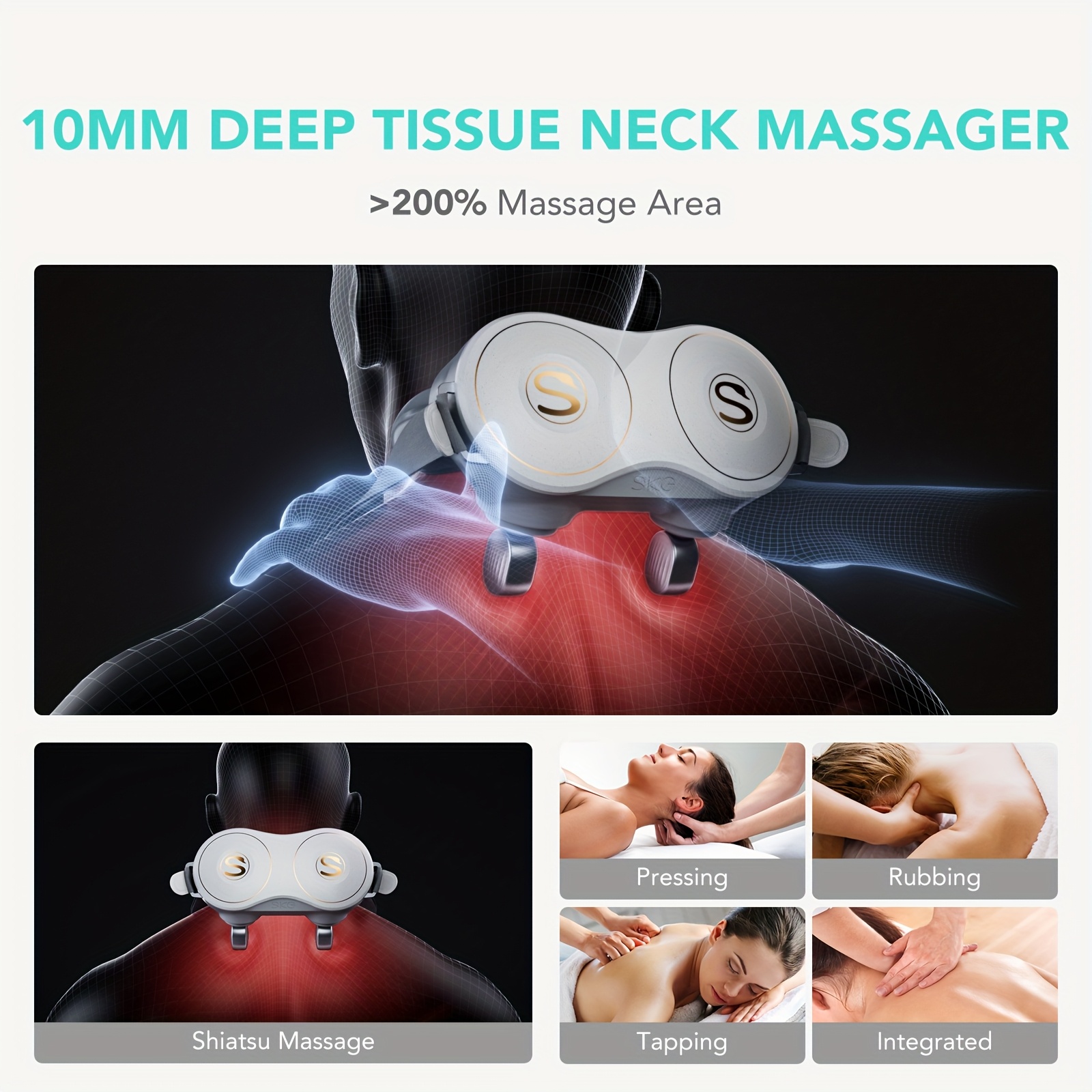   h7 e cervical massager a portable electric massager offers four hot compress   and massage   for shoulders neck back and legs   suitable for use at home     mothers day gift back scratcher Product details 1