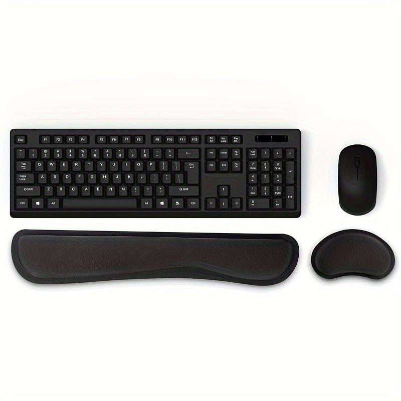 

Ergonomic Memory Foam Keyboard Wrist Rest And Mouse Pad - Comfortable Support For Desktop, Laptop, Notebook - Ideal For Home Office & Gaming