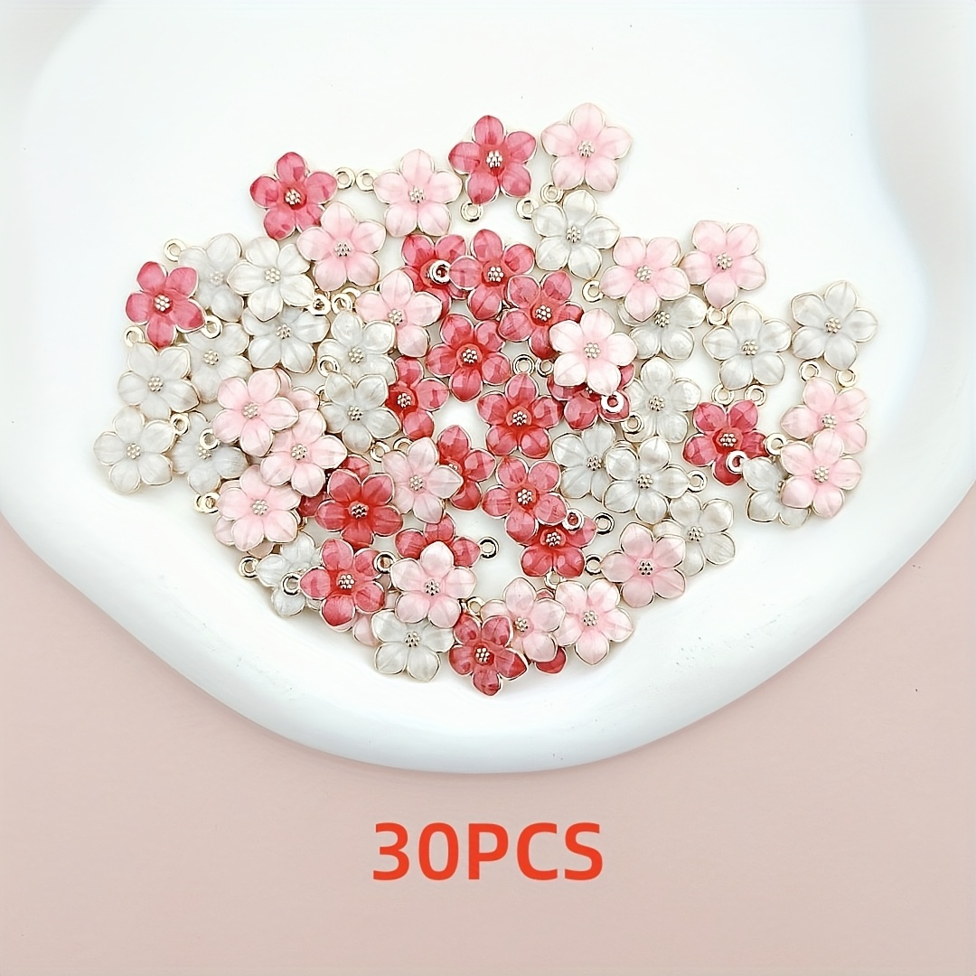 E-shop 15/ Stück Dreifarbige Emaille-Blumenanhänger - DIY Zinklegierung Anhänger, geeignet für Armbänder, Halsketten und Ohrringe
