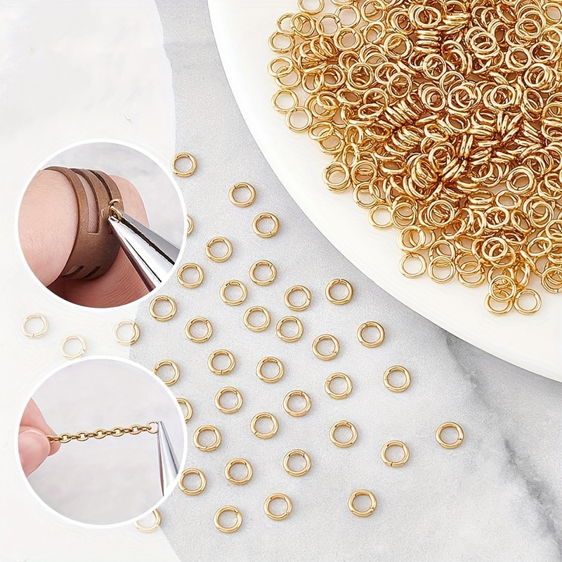 

50pcs/100pcs 4mm Golden Jump Rings, Open Jump Rings 304 Stainless Steel Split Rings Connector Rings For Jewelry Making Necklaces Bracelet Earrings Keychain