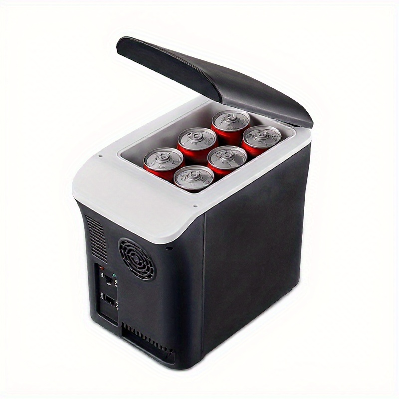 [Portable Car Fridge] Portable 12V Car Refrigerator | 1 Door Mini Fridge for Outdoor, Camping, RV, Truck - Black, 1-10L Capacity, Semiconductor Technology, Durable Construction