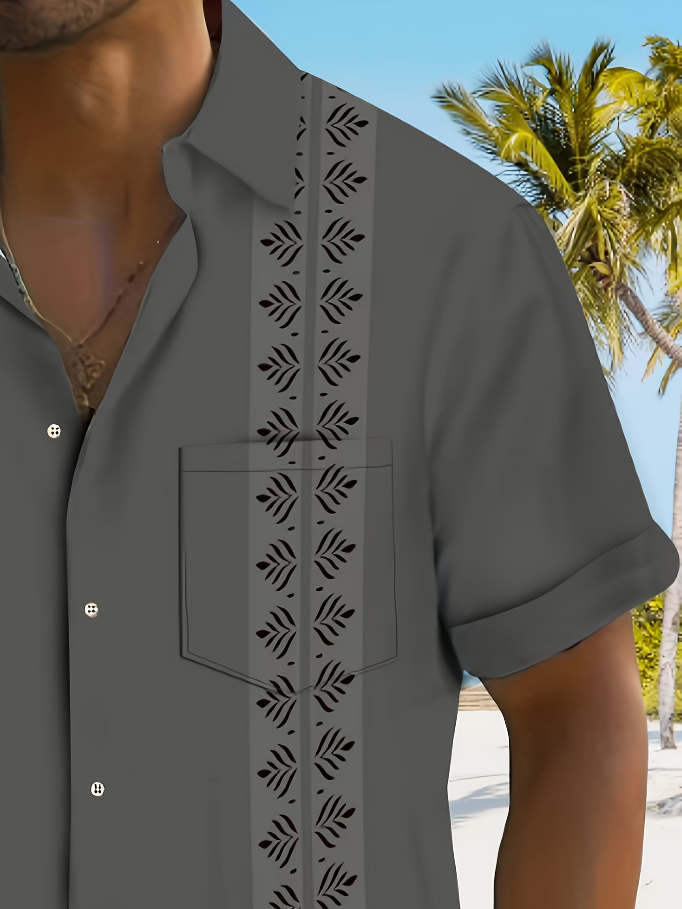 Chemise Manches Courtes PARKLEES Homme - Décontractée à Poche | Polyester-Élasthanne
