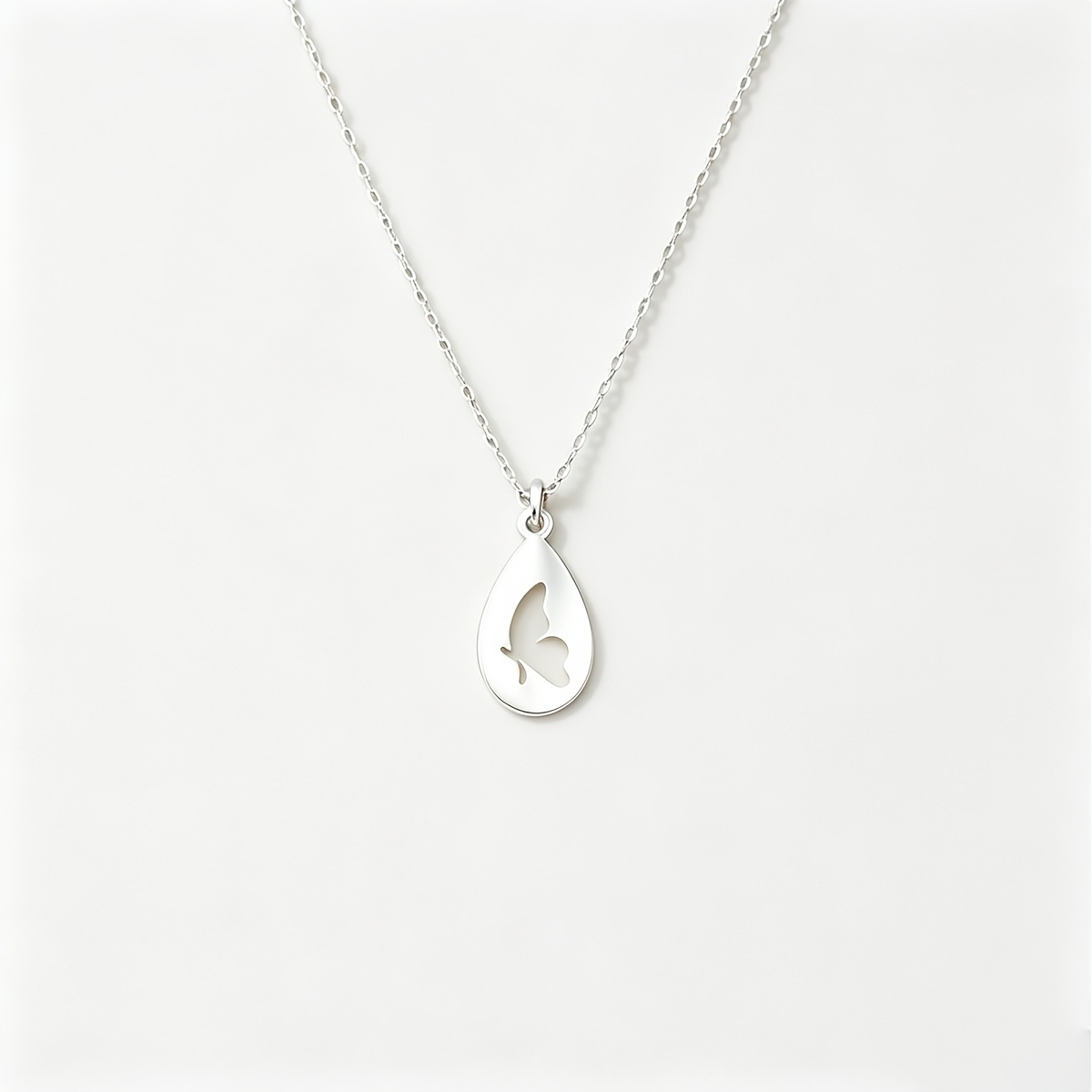 TEMU 1pc 304 Stainless Steel Low-sensitivity Material Water Drop Shaped Hollow Pendant Necklace, Suitable For Men And Women' Wear, Street Casual