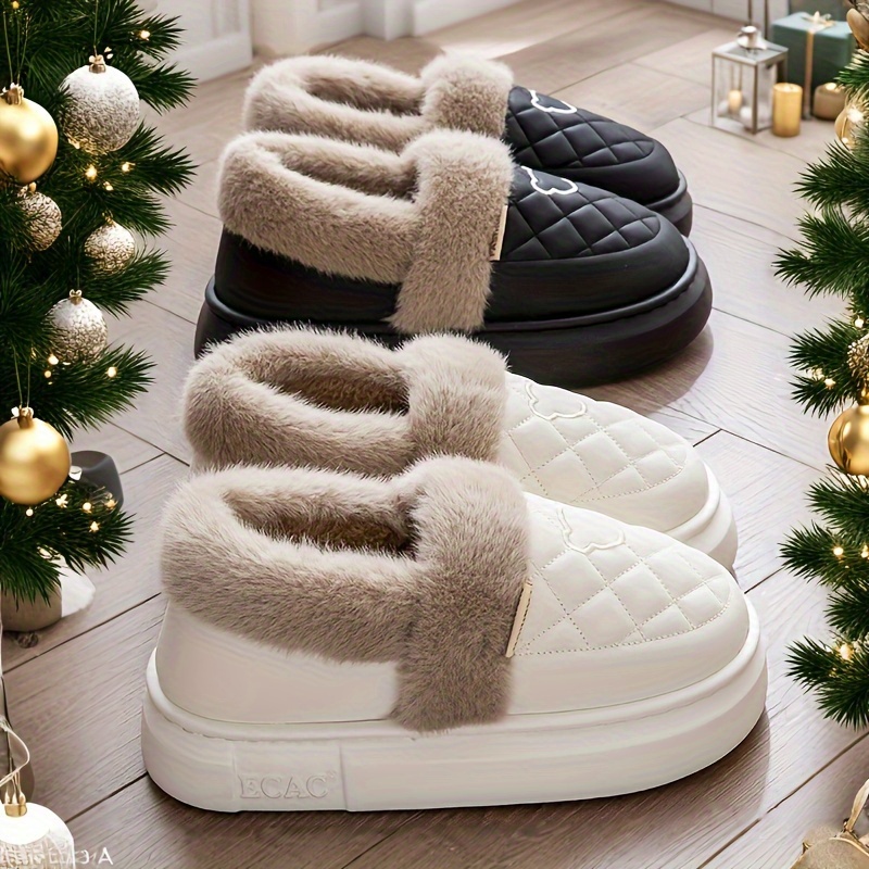 

/'s Fluffy Slippers. Comfortable, -slip, And . Fleece-lined And Thickened. ' Ankle Boots. , Shoes For Wearing In , Suitable For / And Bedroom.