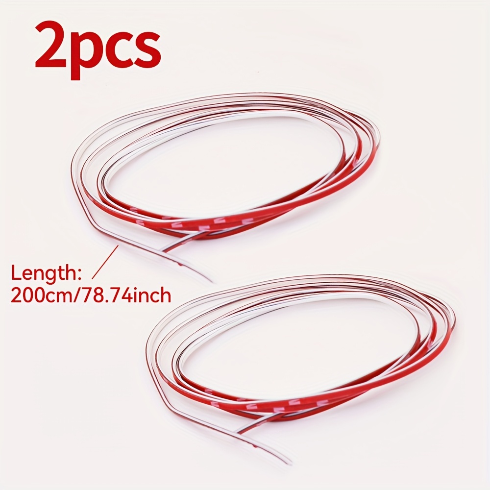 Image of 2pcs Of 4mm X 2m Protective Tape For Covering Bright Strips, Decorative Moldings For Car Chrome Styling, Adhesive Tape For Car Bumpers And Additions