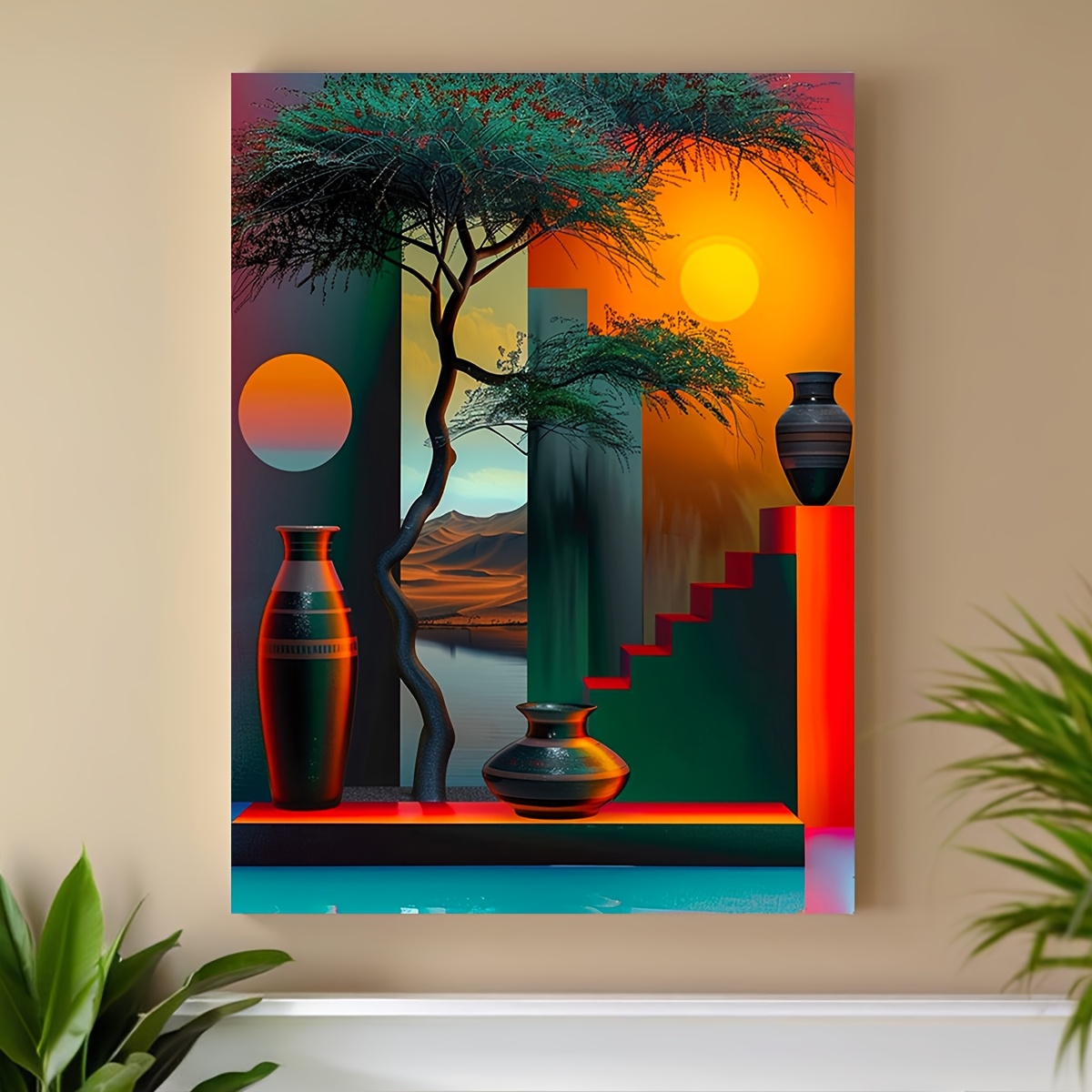 E-shop 2D Flach, 2D Flach, . Leinwandgemälde, Abstraktes afrikanisches Thema Gemälde Lustige Inspirierende Kreative Wanddeko, Zuhause Schlafzimmer