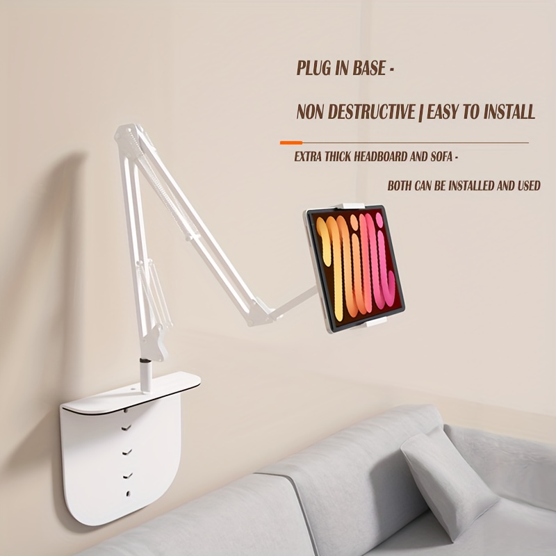 Robotic Arm, Mobile Phone Tablet Holder, Newly Upgraded Pro Model, ABS Carbon Steel, Supports 360° Rotation 180° Folding, Easy to Install, Suitable for Most Mobile Phones and Tablets