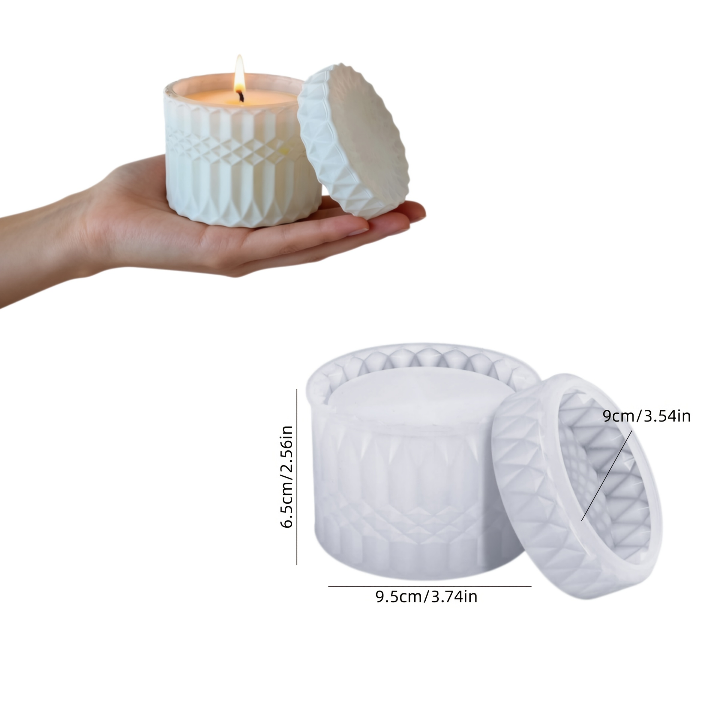 Image of Resin Jar Mold Resin Jewelry Box Mould With Lid Trinket Storage Box Silicone Mould Round Container Resin Mould Epoxy Casting Silicone Jar Mould For Candle Holder Diy Resin Decoration