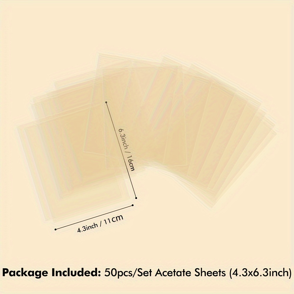Image of 50-100pcs 0.125mm/0.005" Thick Heat Resistant Clear Acetate Sheets For Hot Heat Embossing Fun Interactive Shaker Cards Craft Supplies
