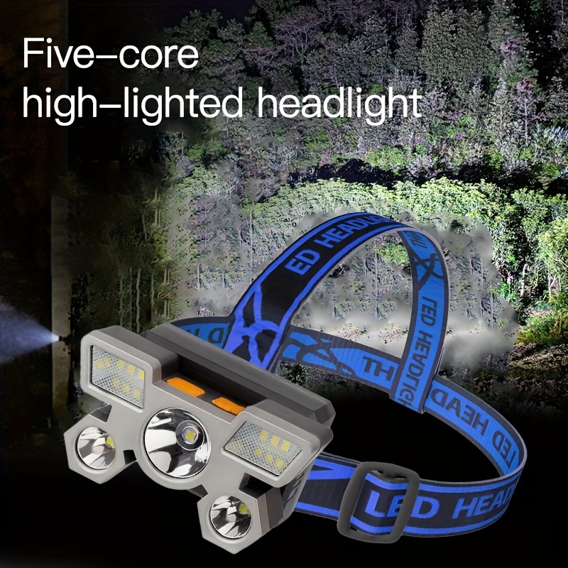 Linterna Frontal LED para cabeza. Recargable, alta potencia y gran alcance.