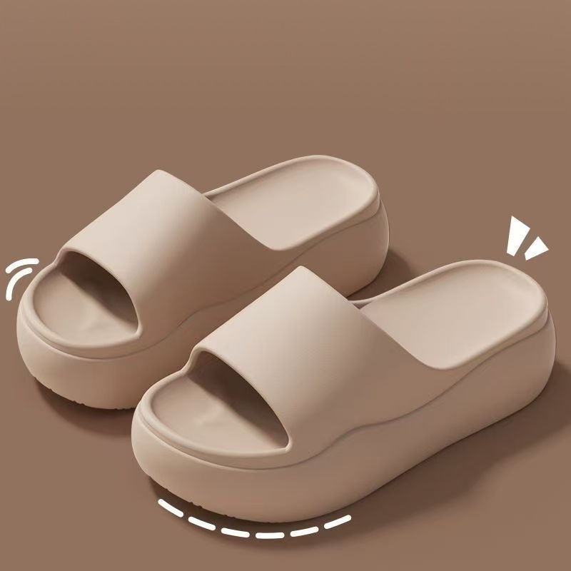 Image of Women's Thick-soled Comfortable Eva Slippers - Non-slip Casual Slippers With Ribbed Texture, Perfect For Indoor/outdoor Use, Beach, And Home Relaxation. Suitable For , In Multiple Colors, Women Shoes