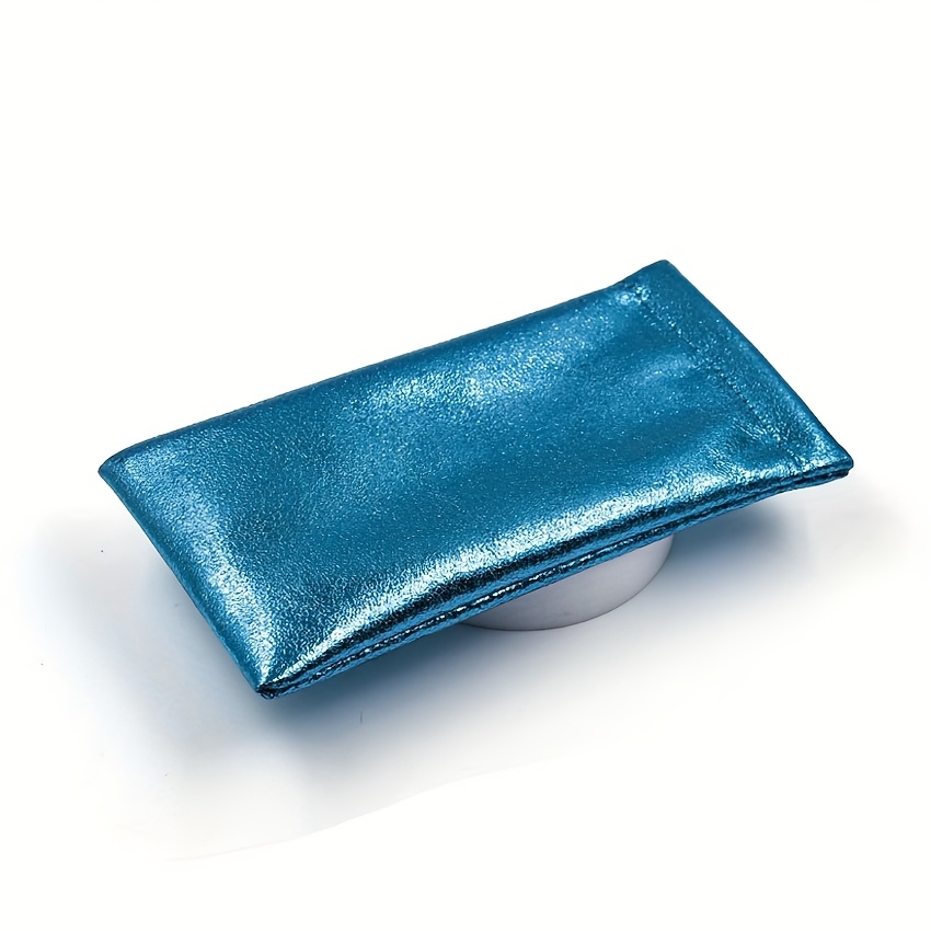 1pc Candy Color Dazzle Glasses Pouch Automatic Closing Pu Leather Glasses Bag