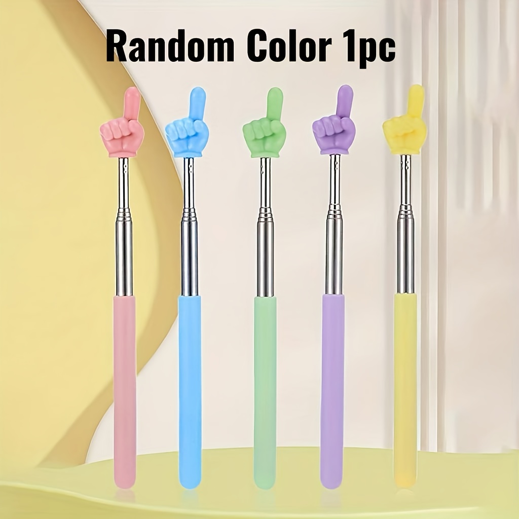 TEMU 1pc Random Color Of Extendable Teacher Indicator - Extendable Finger Stick With Smooth Sliding Mechanism, - No Battery Required, Suitable For