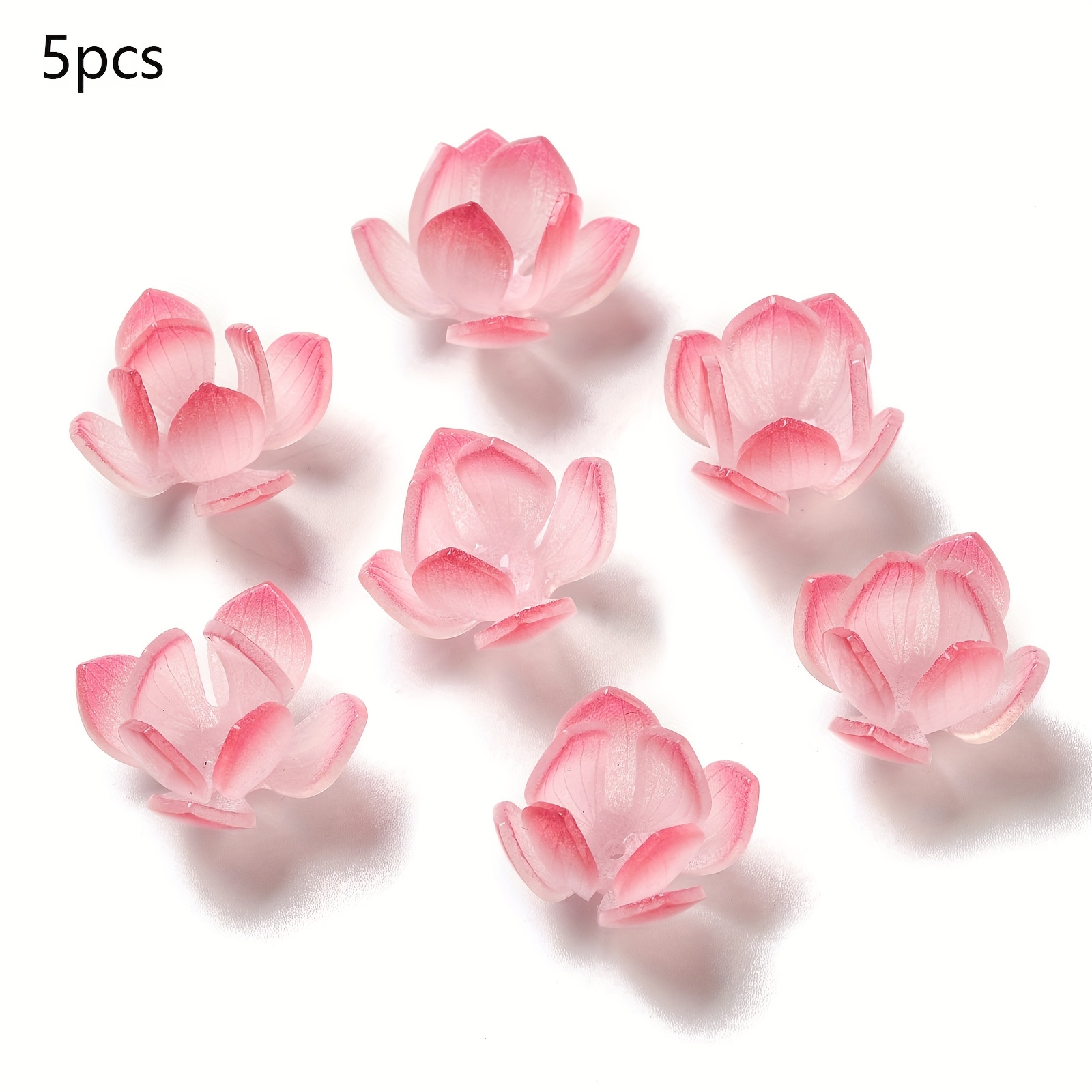 E-shop 5 Sommer Lotus Acrylperlen Handgefertigte Perlenverzierungen Geeignet für Haarnadel-Armband-Ohrring-Schmuckherstellung im antiken Stil