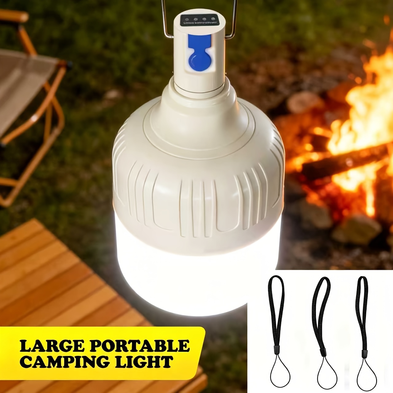 TEMU Bombilla LED de pared, 6.73/7.13in, 1500/2000mAh, carga rápida USB, larga duración, luz uniforme, de botón, gancho fuerte para colgar o soporte