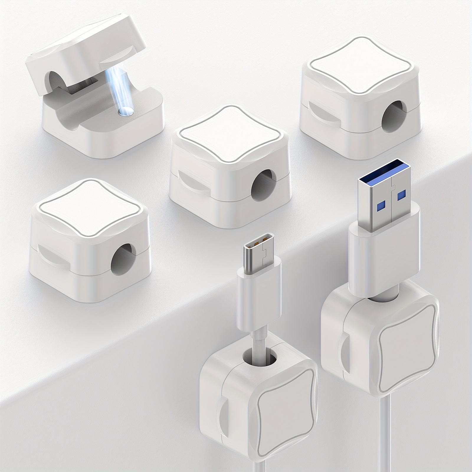 10pcs adjustable magnetic cable clips durable abs resin wire
