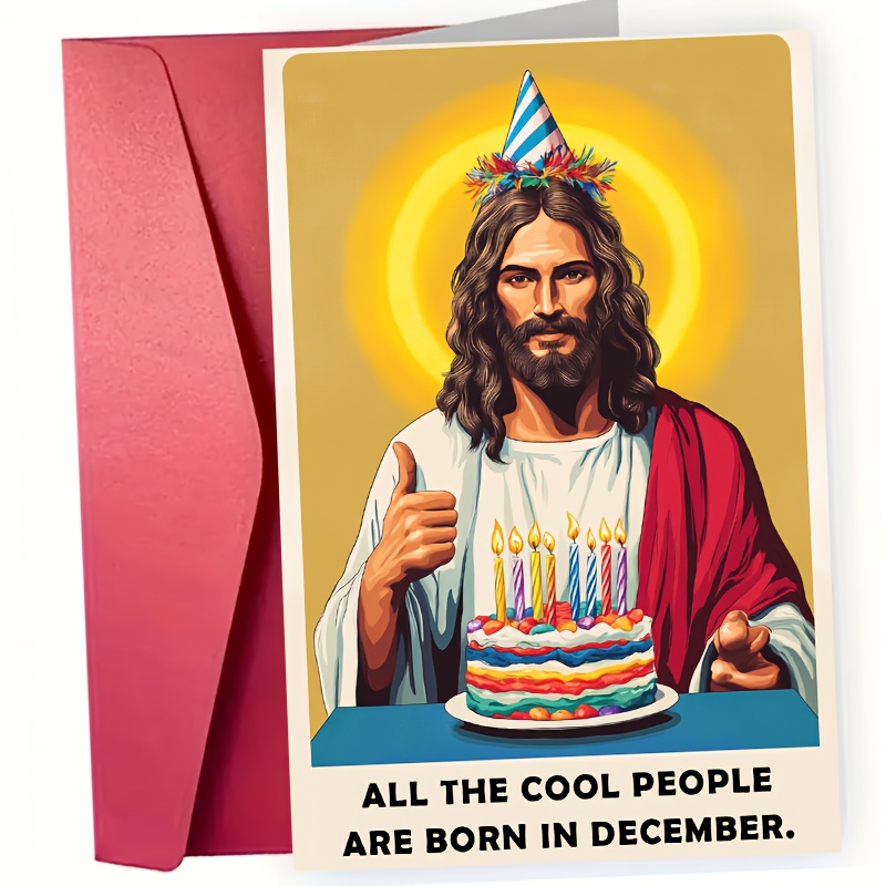TEMU 1 pieza de tarjeta de felicitación de con sobre, tarjeta de "Todas las geniales en ", tarjeta humorística de Navidad y , artículos de papel para