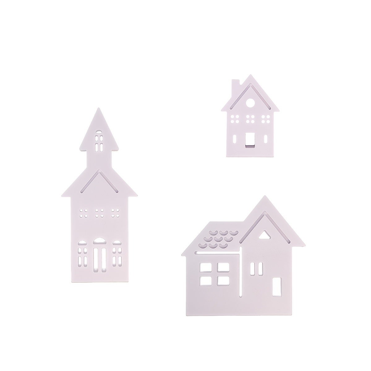 TEMU 3pcs Designed Pvc Material Small Houses, Perfect For Desktop Centerpieces, Nordic Style Decor, Suitable For Festivals, Weddings, Parties, And