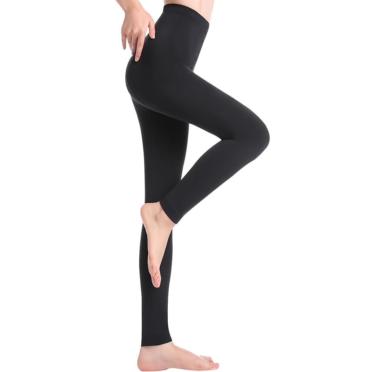 

1pc Elegant High-waist Stretchy Tights For Women - 100d Soft & Nylon/spandex , Slim Fit Cropped Leggings, Machine Washable, Ideal For Home & Outdoor Activities, Fits Height 160-170cm, Weight 60-75kg