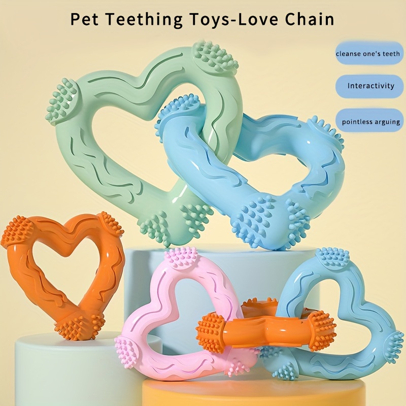 

Pet Teething Toys - : Rubber Heart-shaped Chew Toys For Dogs - 3 Randomly Shipped