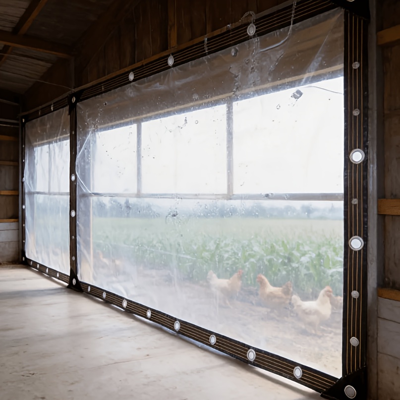 TEMU Outdoor Transparent Shade Cloth, Heavy-duty Transparent Fabric, Garden Protection Screen, Sun Shade Sail