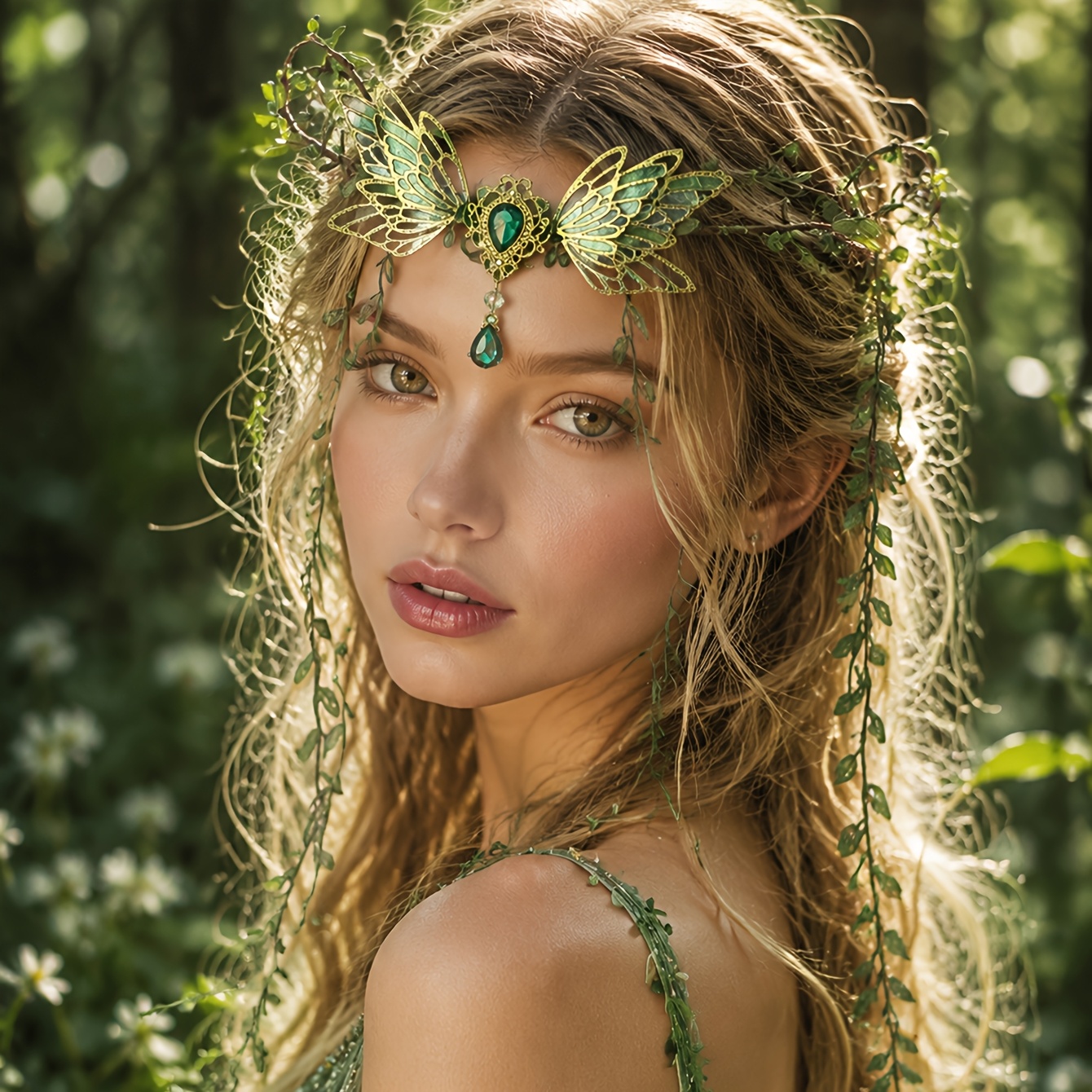 TEMU 1 stuks Fantasy Elf Hoofddeksel, Vlinder Vleugels Wijnrank Hoofdband, Geschikt voor Festivals, Feesten en Fotoshoots