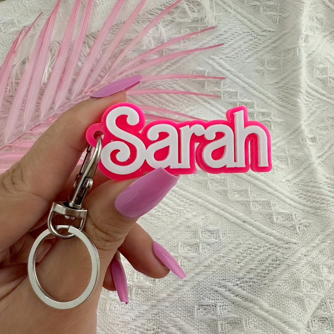 

Custom Acrylic Name Keychain, Personalized Letter Key Ring, Diy Name Tag For Backpack, Birthday Gift Accessory