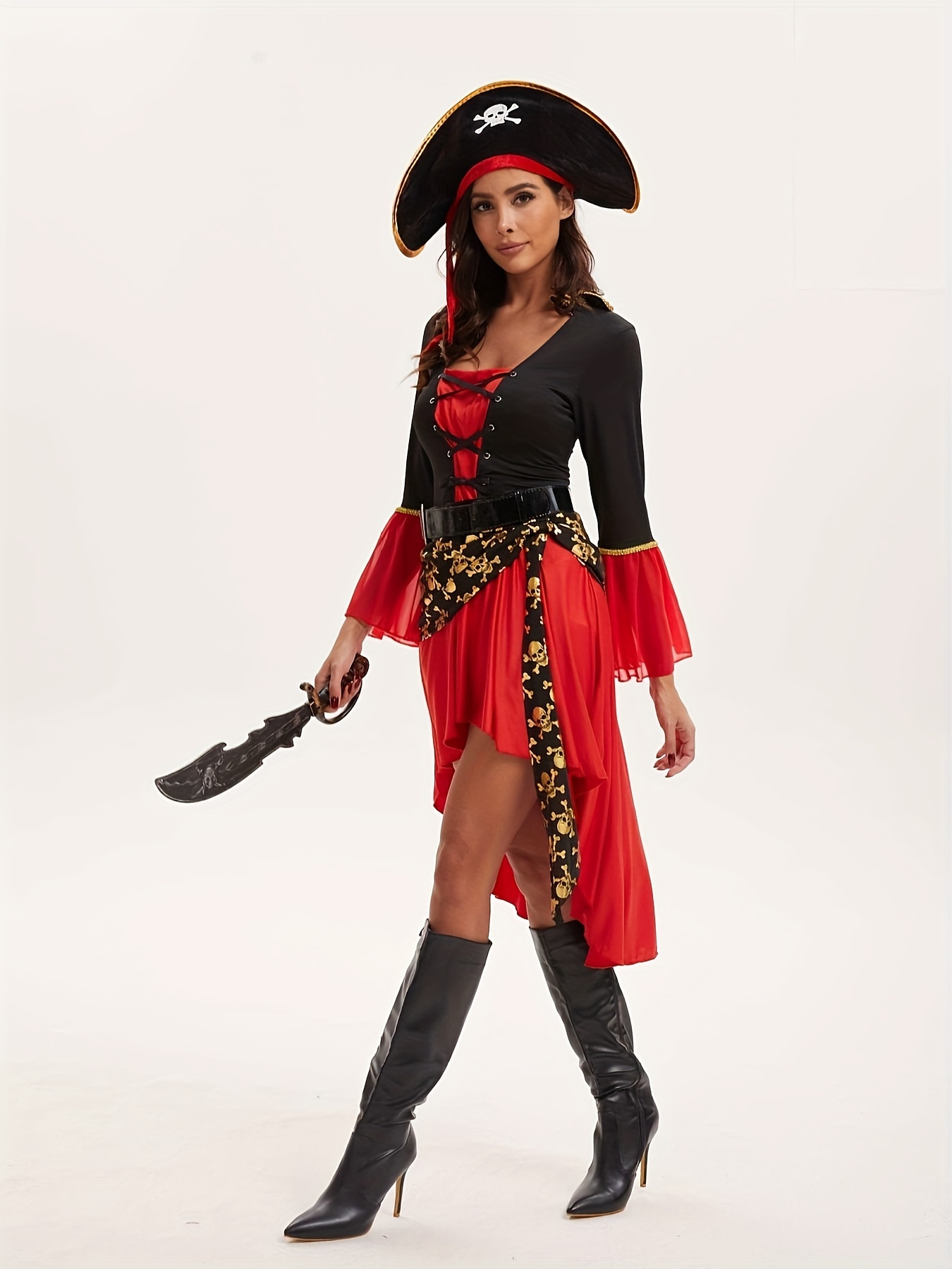 black pirate dress Black Steampunk Pirate Dress – Steampunk Fashion UK main image 1