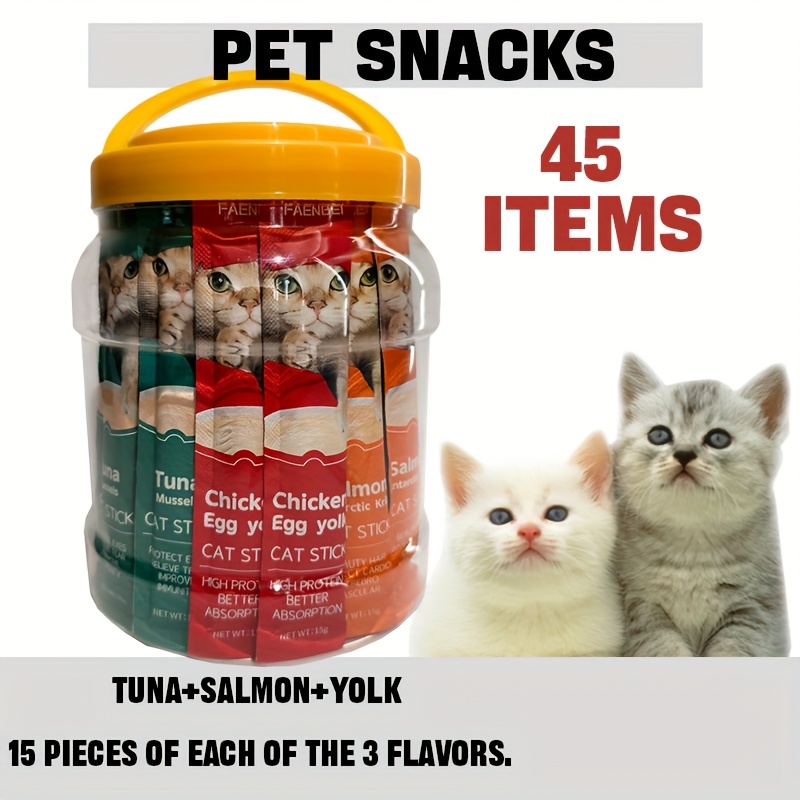 TEMU Grain-free Cat Treats - 99% Of Them! High Protein Low Calorie All- Snacks, 3 Flavor (lickable/squeezable), Easy -friendly Treats For Kittens &