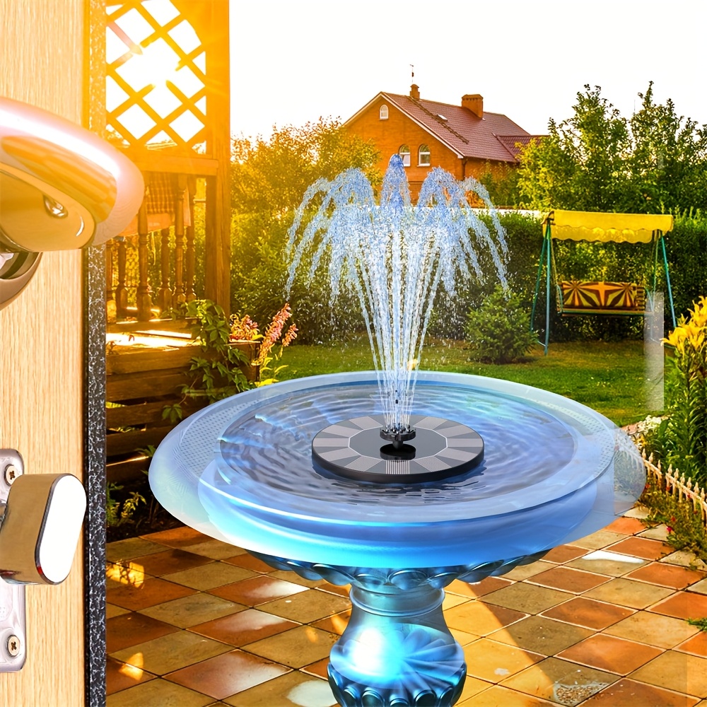 Solar Fountain Pump, Free Standing 1.4W Bird Bath Fountain Pump For Garden And Patio, Solar