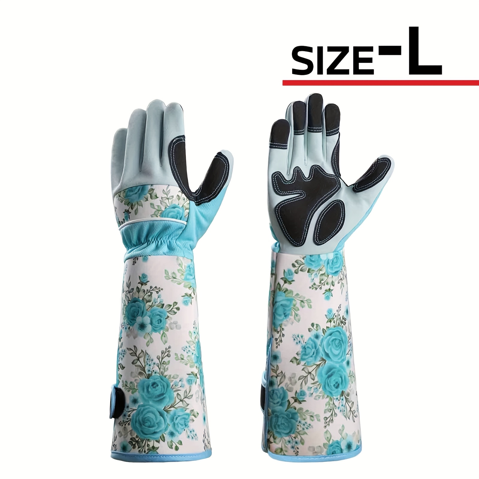 TEMU 1pair Joisiv Women's Gardening Gloves, Thorn Proof Rose Gloves With Long Breathable , Durable Anti-scratch Yard Garden Work Gloves, Blue Print,