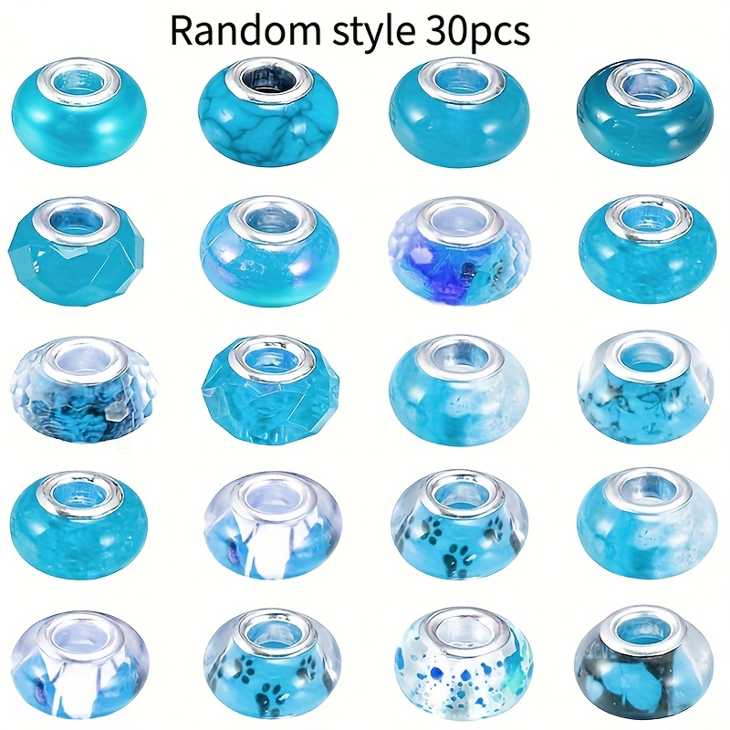 30pcs Large-hole European Beads for DIY Jewelry Making