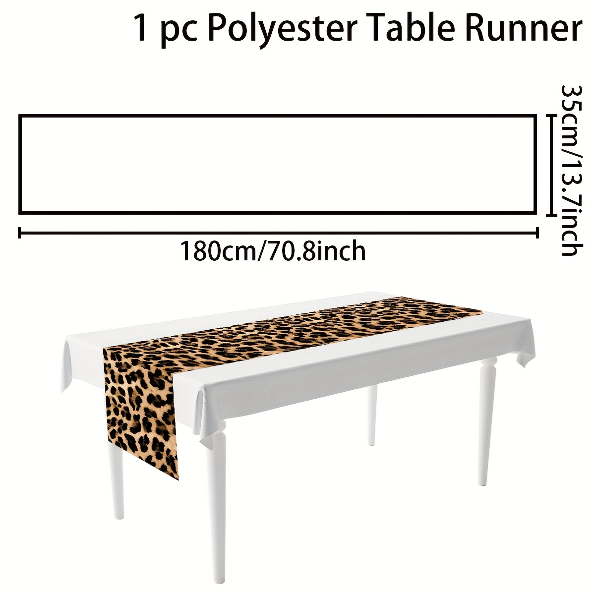 TEMU 1pc Wild 1 Theme Table Runner, Leopard Print Table Runner, Table Runner, Suitable For Wild 1 Theme Birthday Party Table Decoration, Living Room
