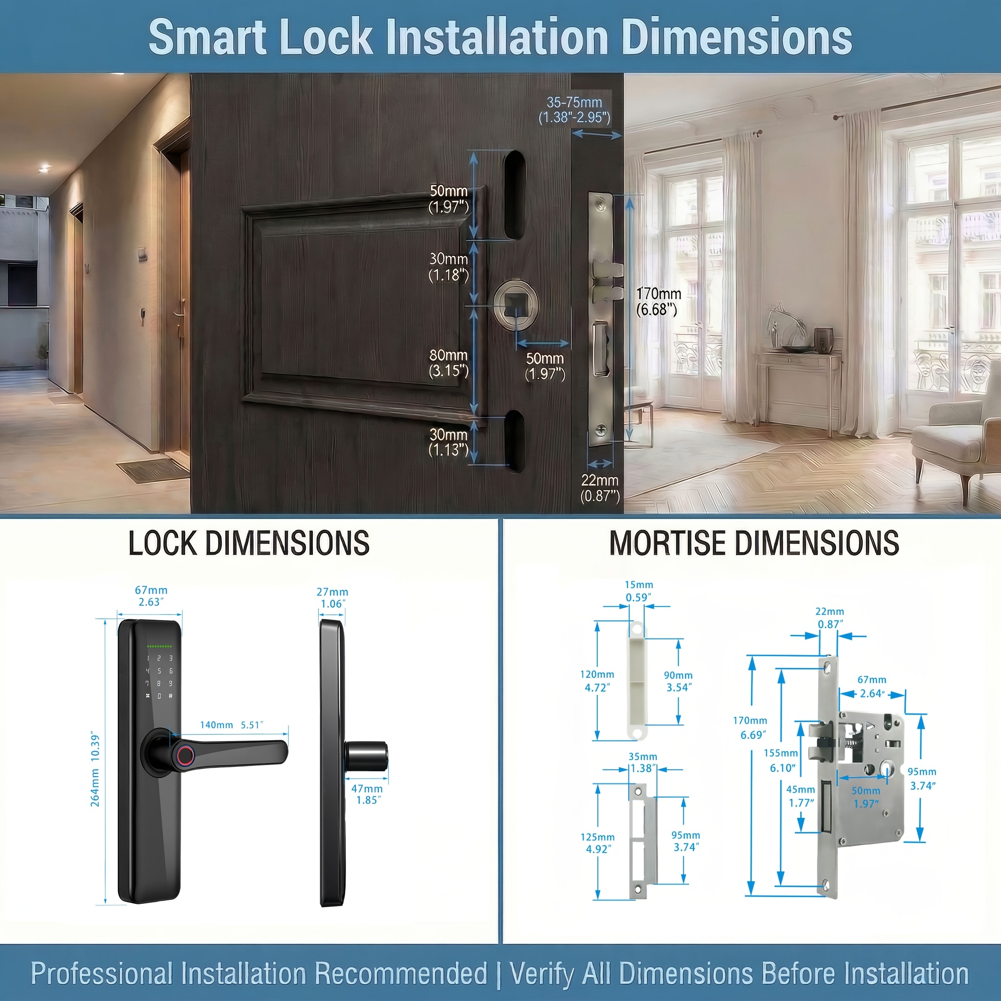 Serrure intelligente Serrure de Porte D'entrée électronique