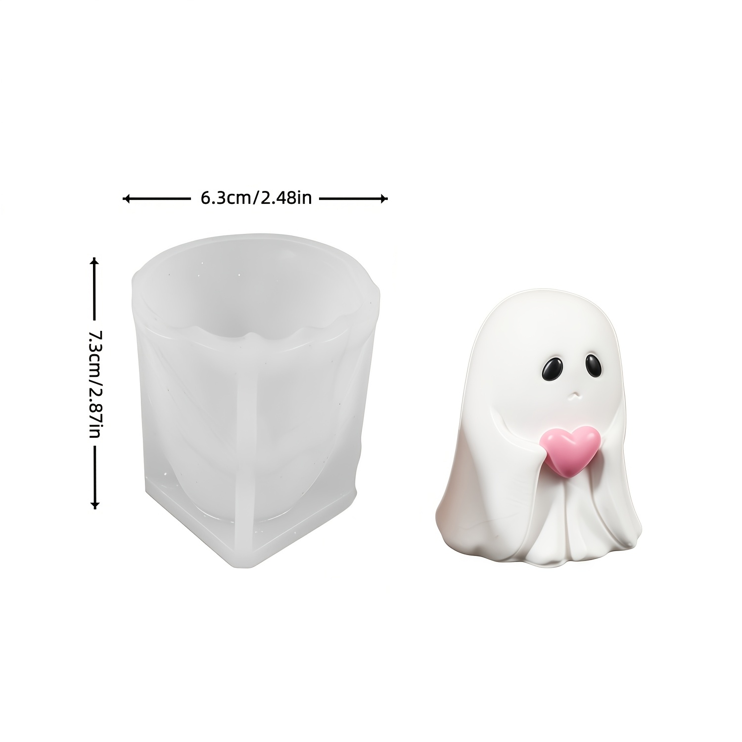 TEMU Moule en silicone parfumé de pour bougie d'Halloween, moule de fabrication d'ornements artisanaux, réutilisable et facile à démouler