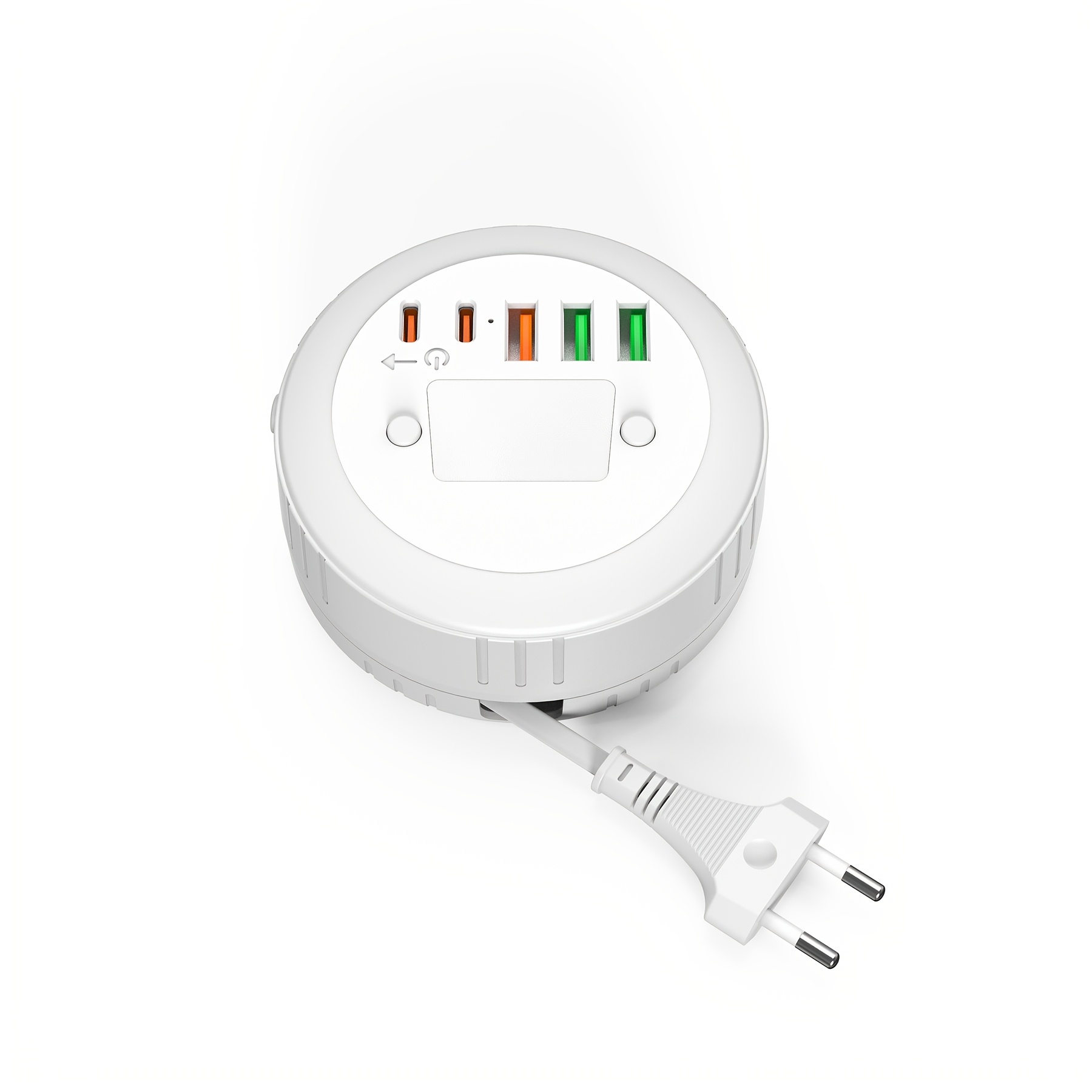 TEMU Caricatore da muro multifunzione con presa UE, 3 porte USB e 2 porte Type-C, luce notturna dimmerabile a 3 temperature di , protezione di da